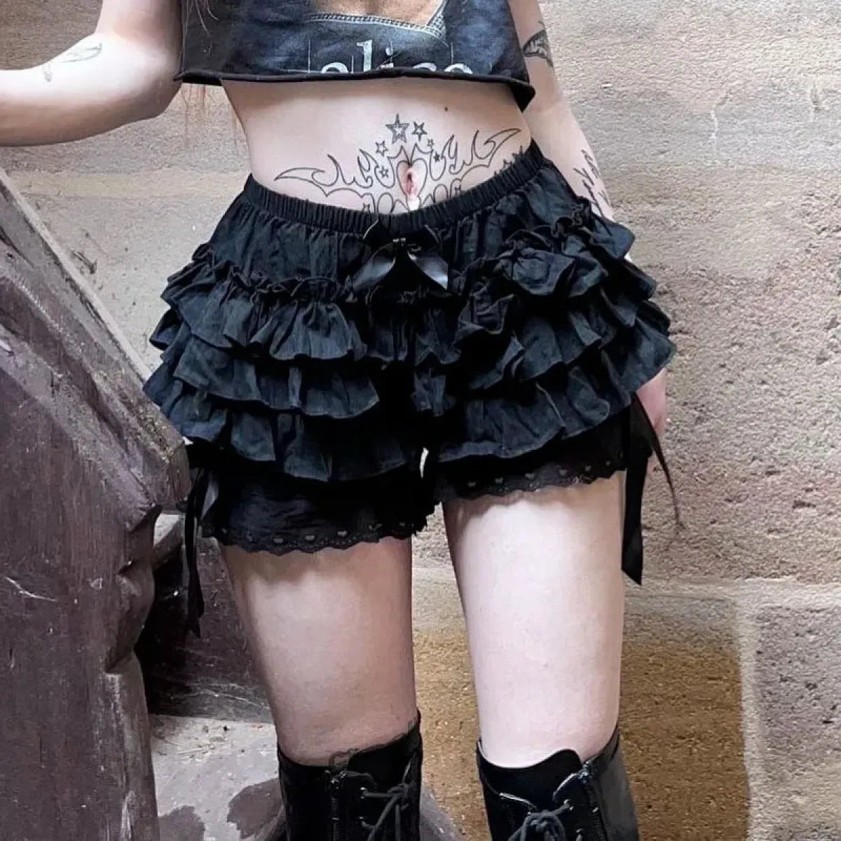Gothic Lace Ruffle Bloomers