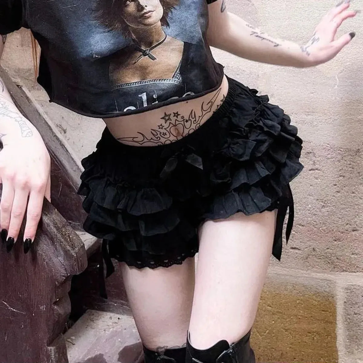 Gothic Lace Ruffle Bloomers