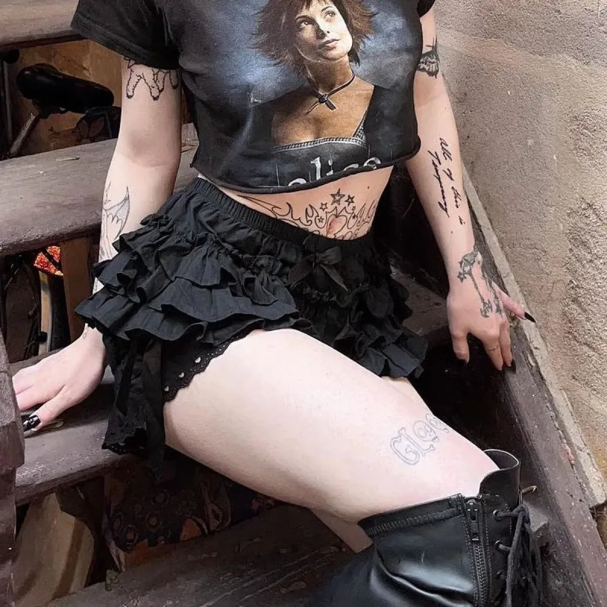 Gothic Lace Ruffle Bloomers