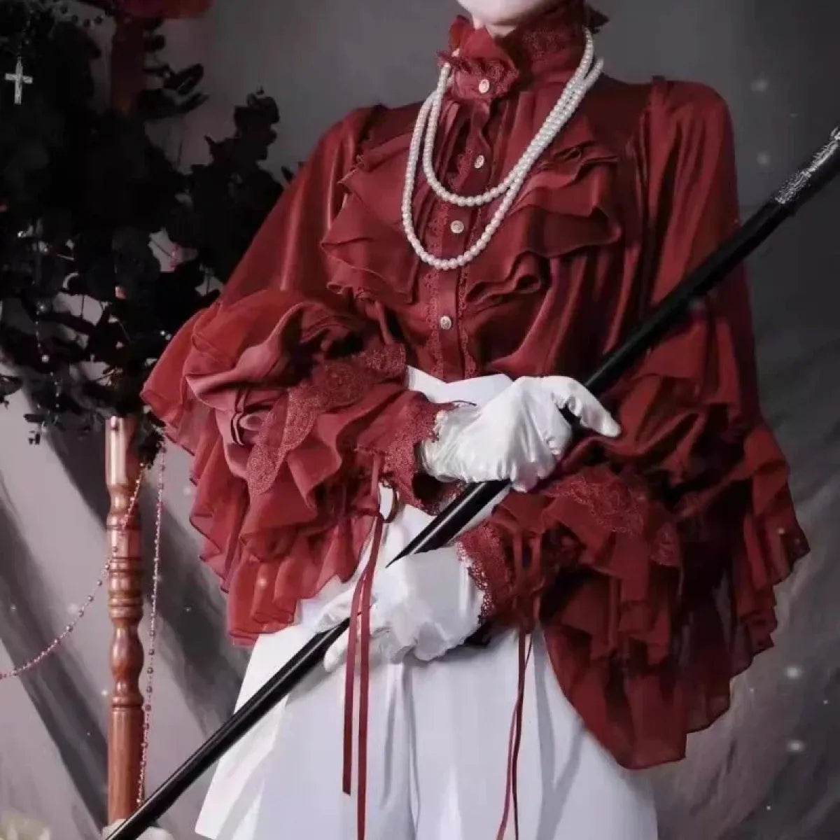 Gothic Lolita Ruffle Blouse