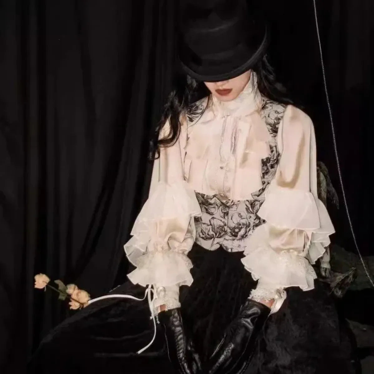 Gothic Lolita Ruffle Blouse