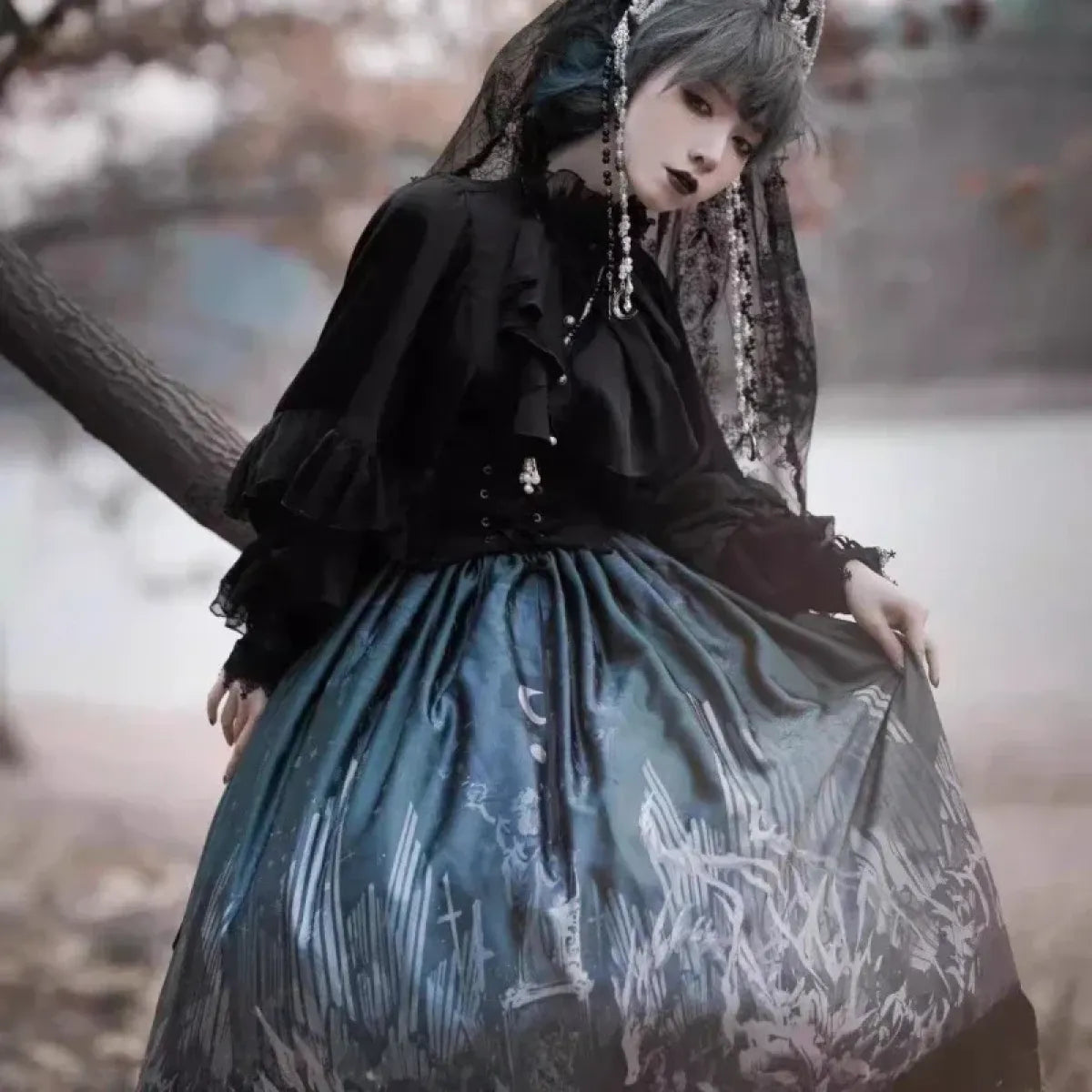 Gothic Lolita Ruffle Blouse