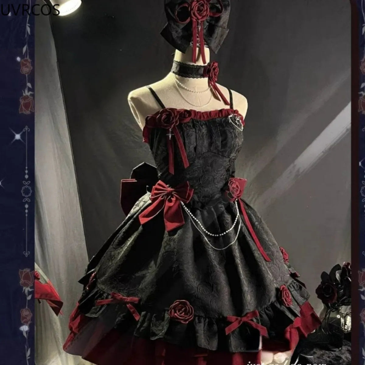 Dark Victorian Gothic Rose Dress