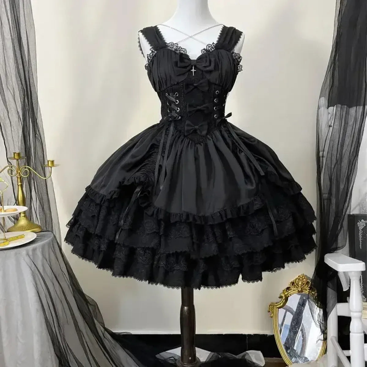Gothic Victorian Lolita Lace Dress