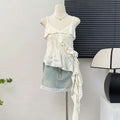 Asymmetrical Ruffle Punk Tank Top