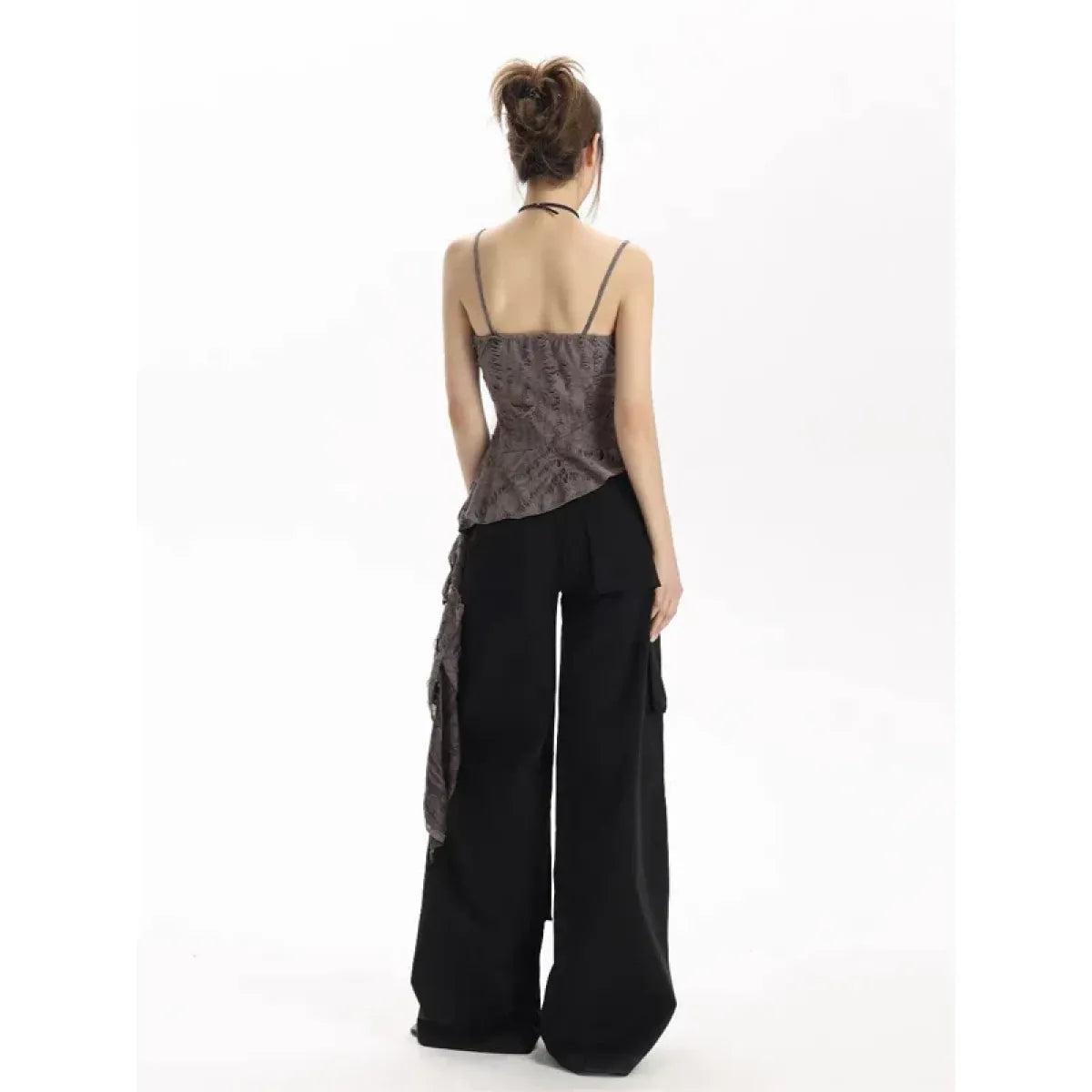 Asymmetrical Ruffle Punk Tank Top