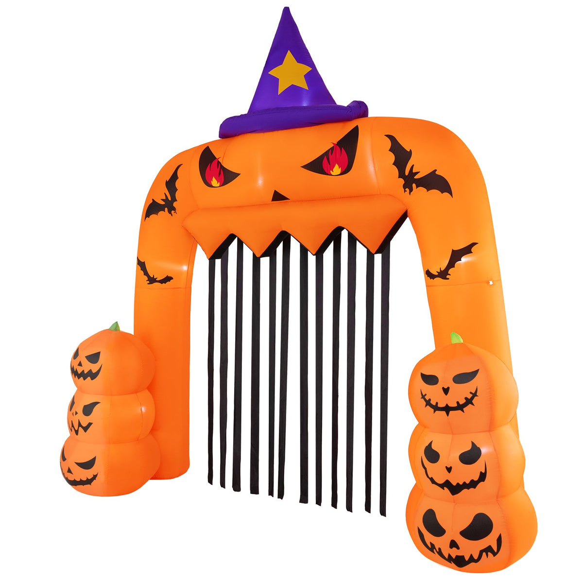 Halloween Inflatable Pumpkin Archway with Stakes and Water Bags