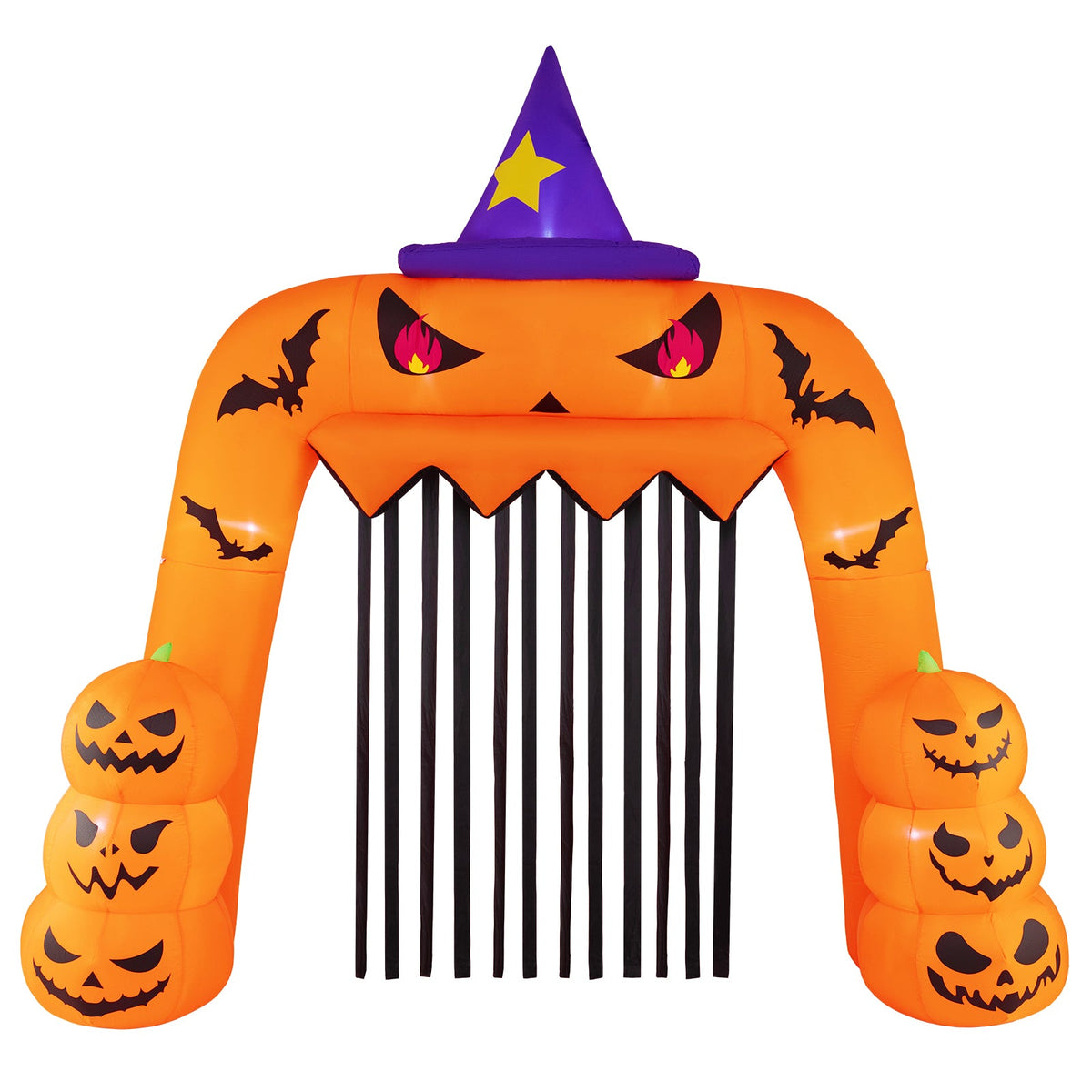 Halloween Inflatable Pumpkin Archway with Stakes and Water Bags