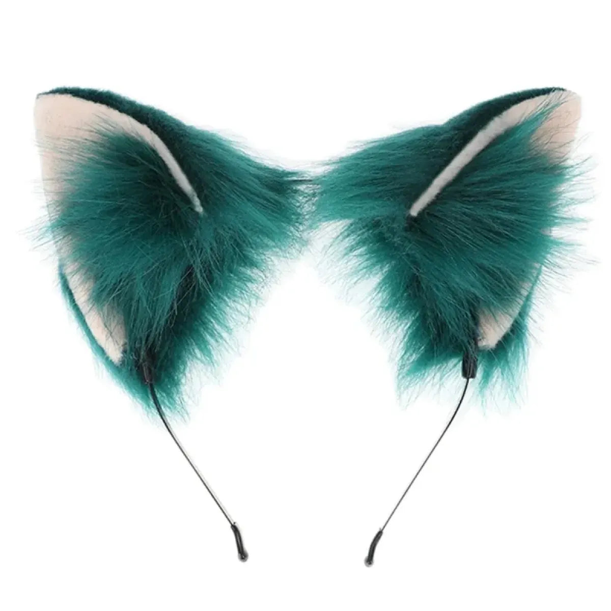 Handmade Cat Faux Fur Ears Headband - Fluffy Plush Animal Hair Hoop