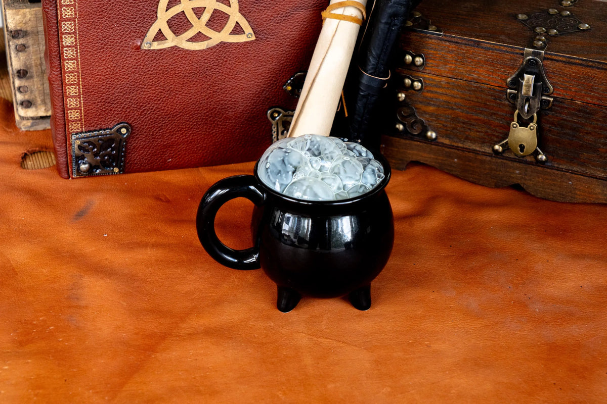 Black Cauldron Ceramic Coffee Mug Halloween Decor
