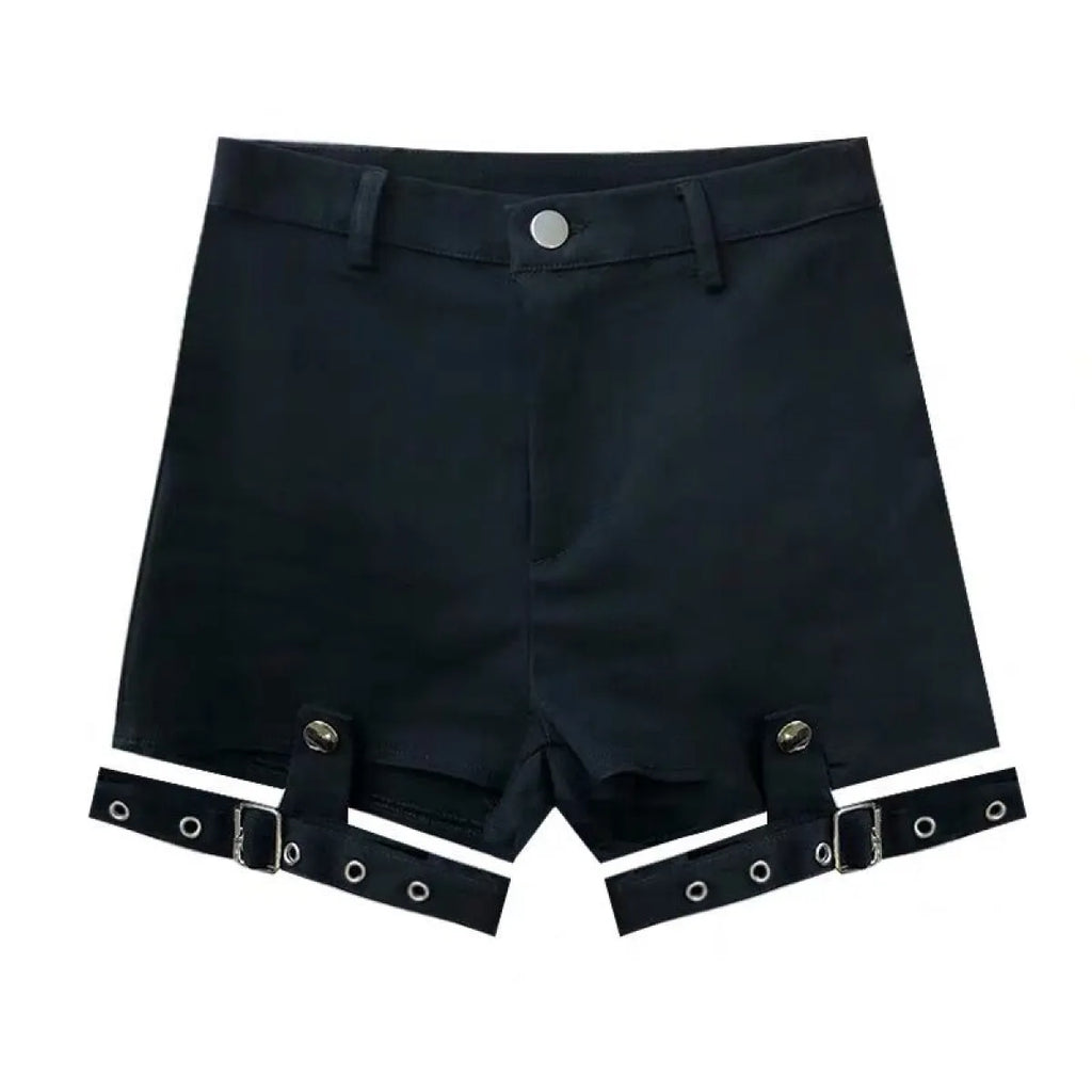 Hollow-Out Punk Shorts