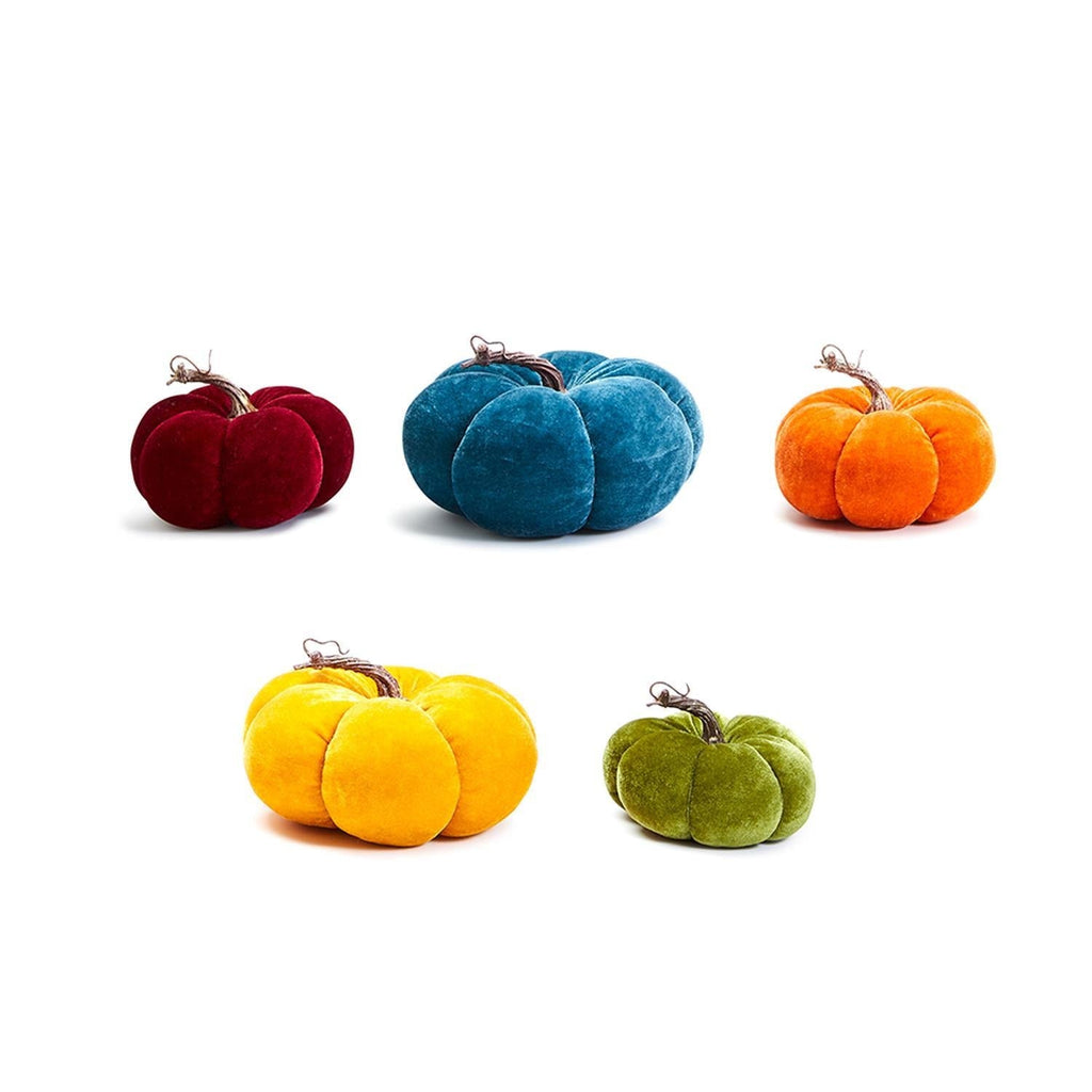 Velvet Pumpkins - Plush Fall Tabletop Decor, Mini Velvet Pumpkins for Mantel