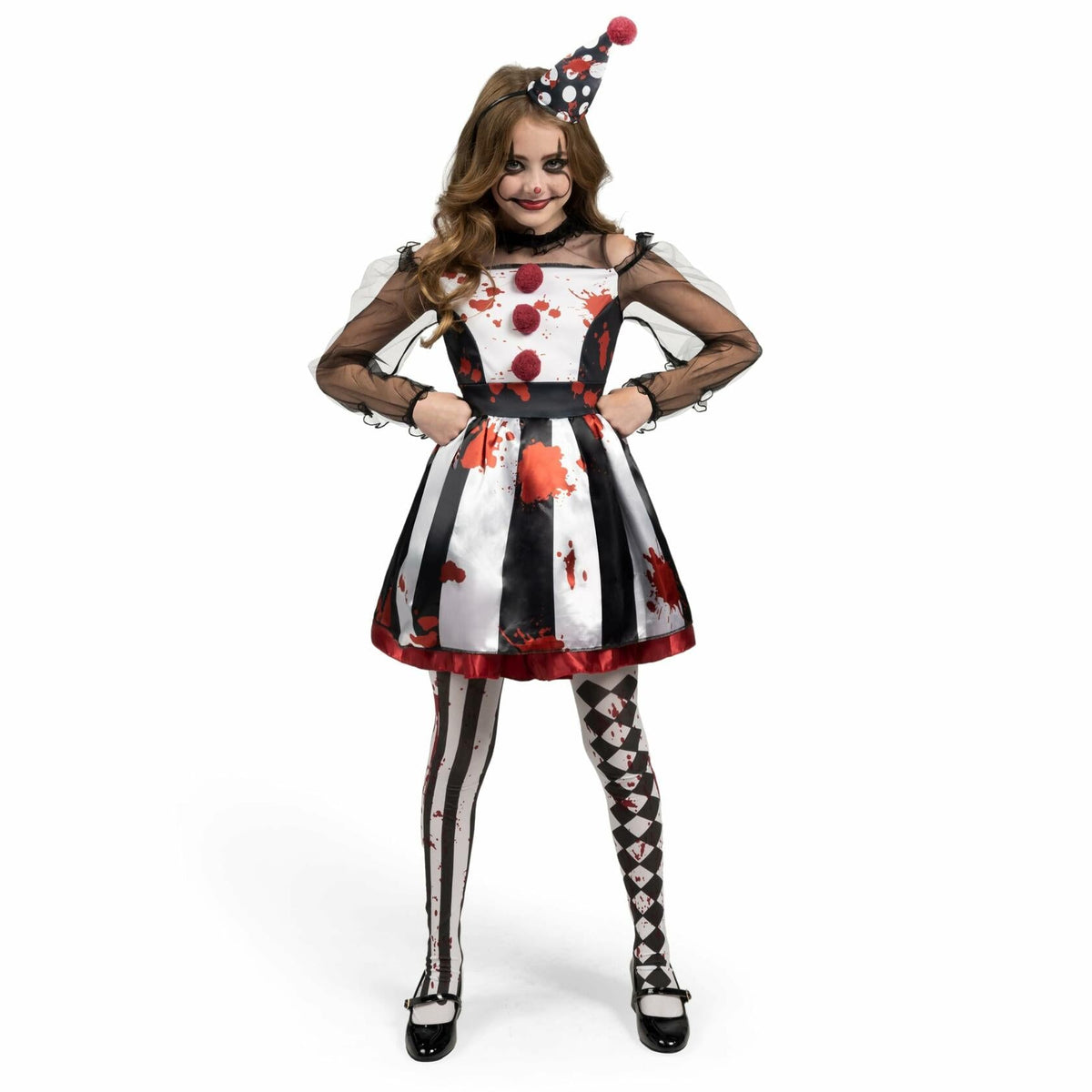 Girls Scary Clown Costume