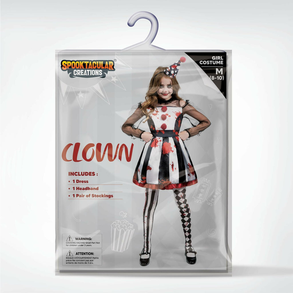 Girls Scary Clown Costume