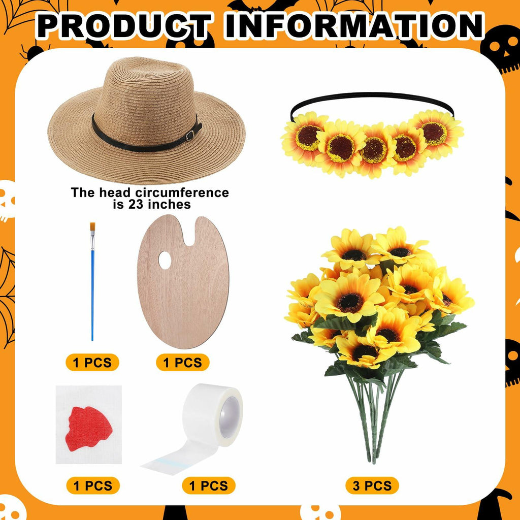 Artist & Sunflower Couple Costume Set – 8 Pieces