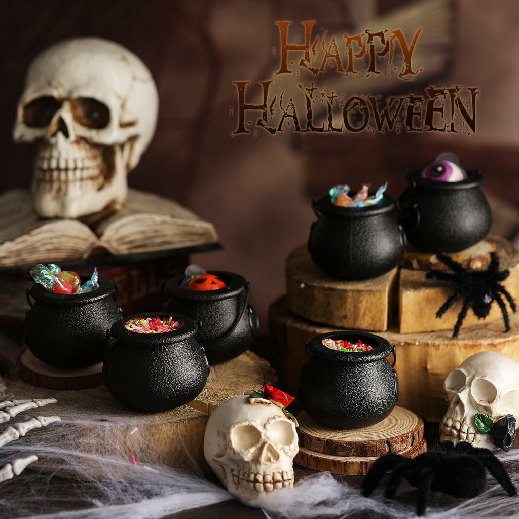 Witch Party Favors Black Mini Cauldrons 2.8" 12pcs
