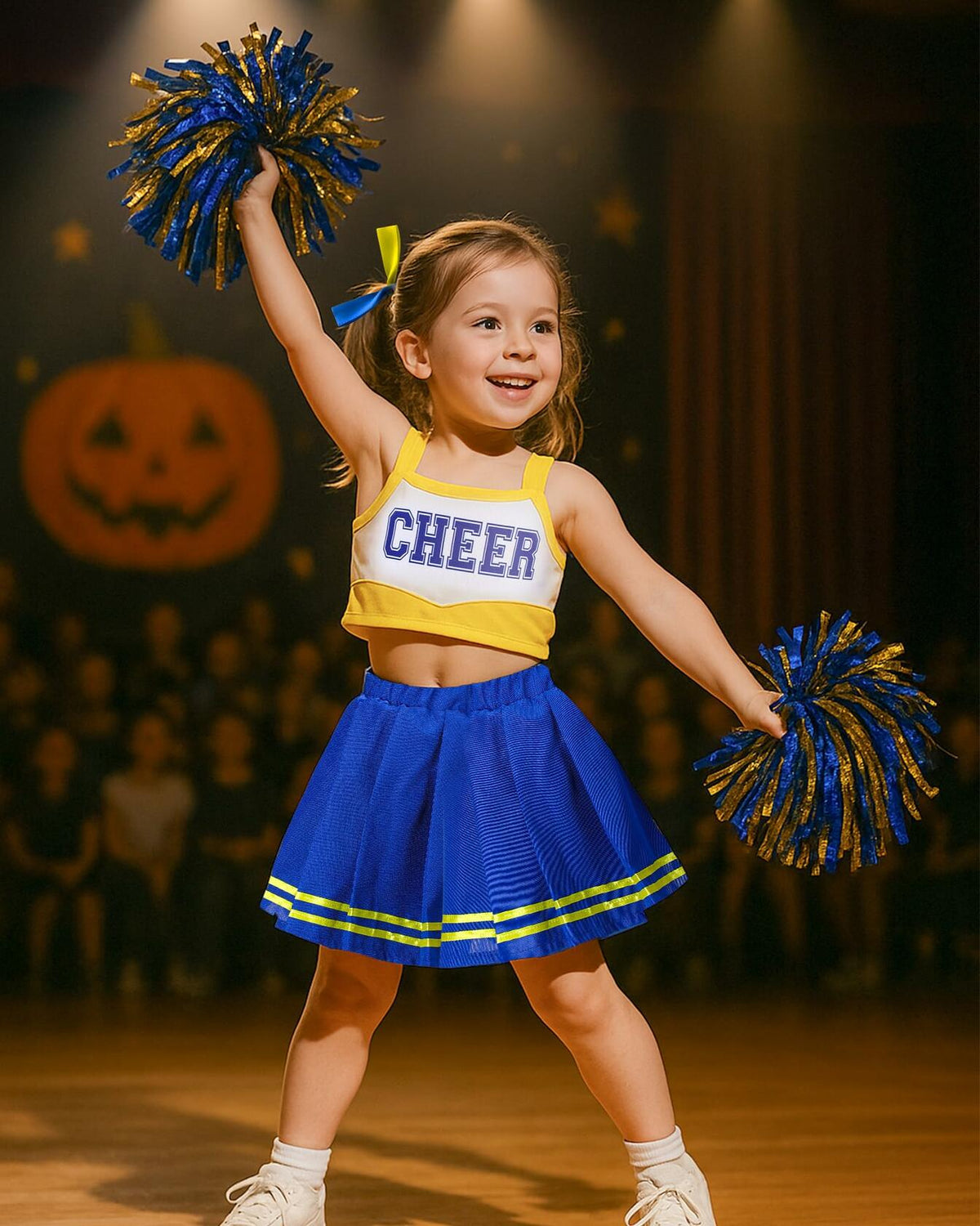 Girls Cheerleader Blue and Yellow