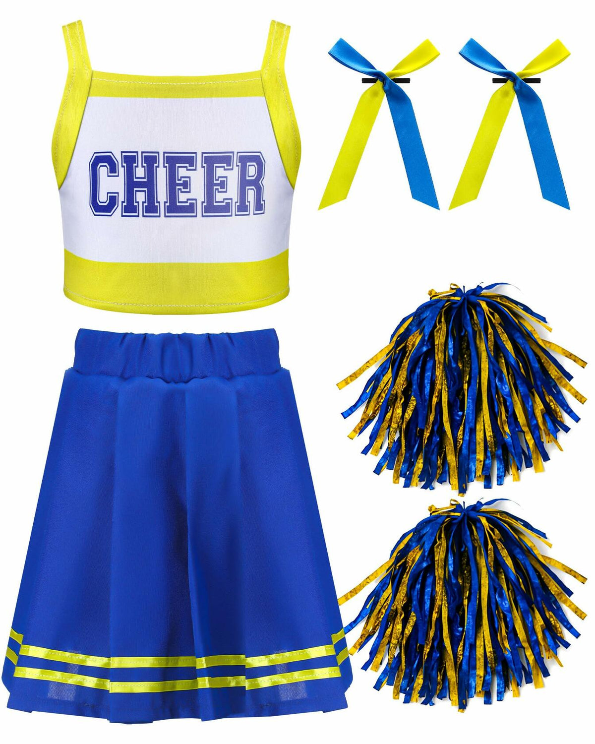 Girls Cheerleader Blue and Yellow