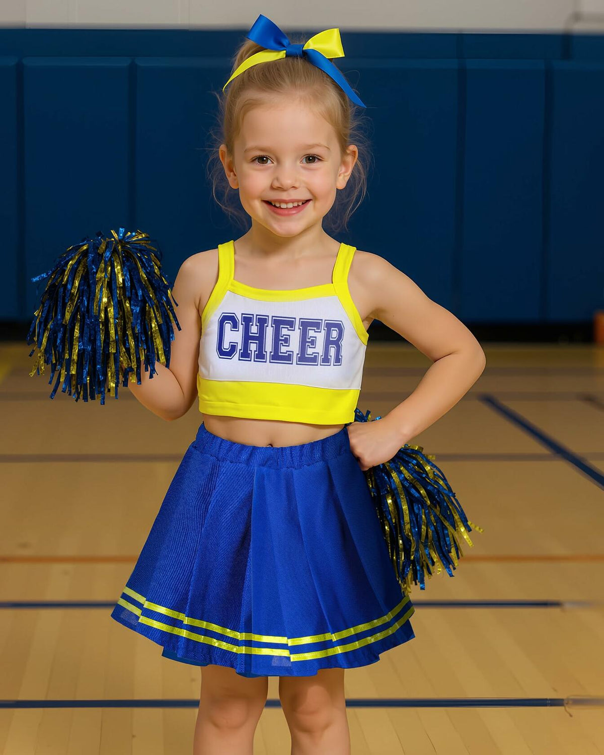 Girls Cheerleader Blue and Yellow