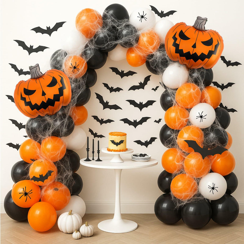 Halloween Balloon Garland Arch Kit Orange Black White 5-18 Inch