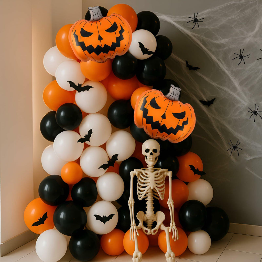 Halloween Balloon Garland Arch Kit Orange Black White 5-18 Inch