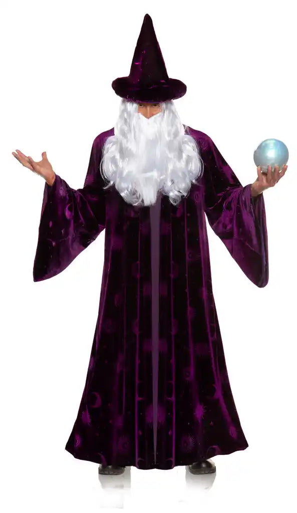 Purple Velvet Mens Wizard Costume