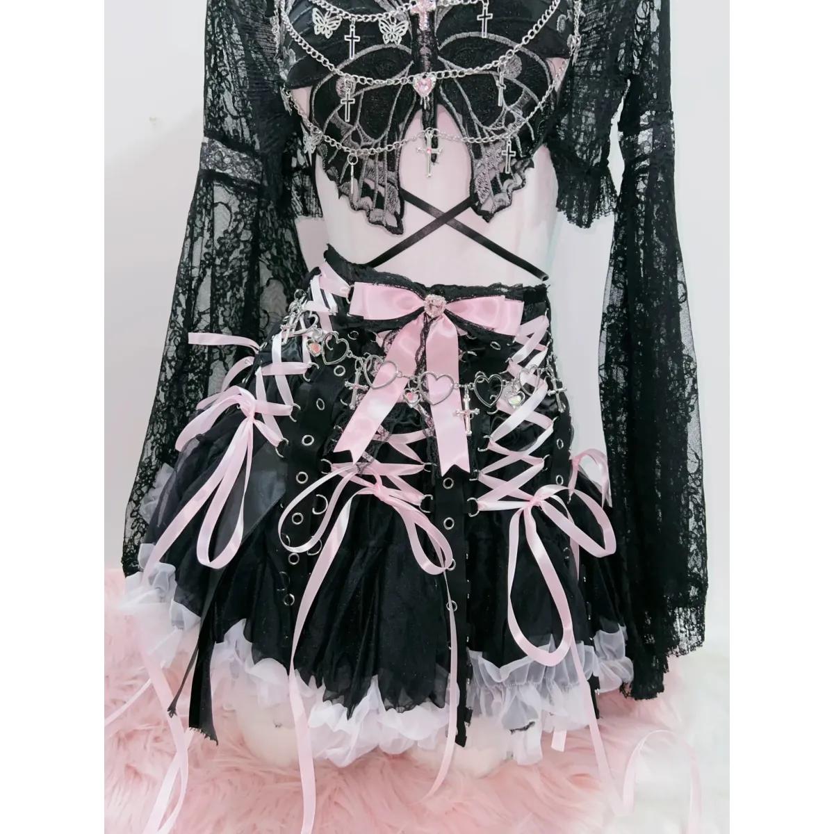 Punk Cross Lace Tank Top