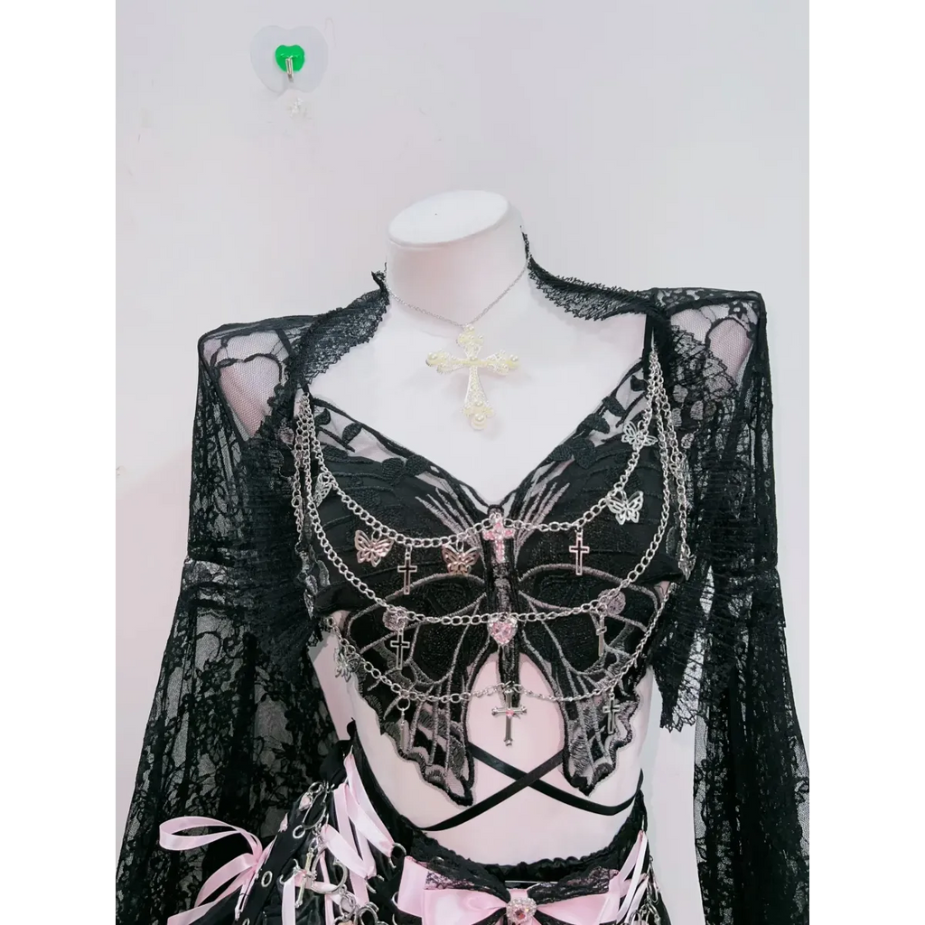 Punk Cross Lace Tank Top