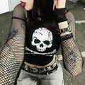 Punk Skull Grunge Crop Top