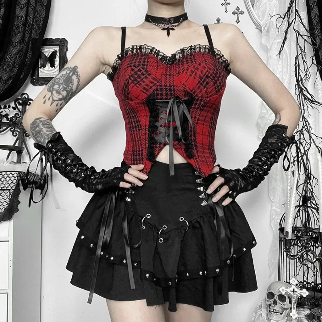 Riveted Y2K Gothic Punk Mini Skirt