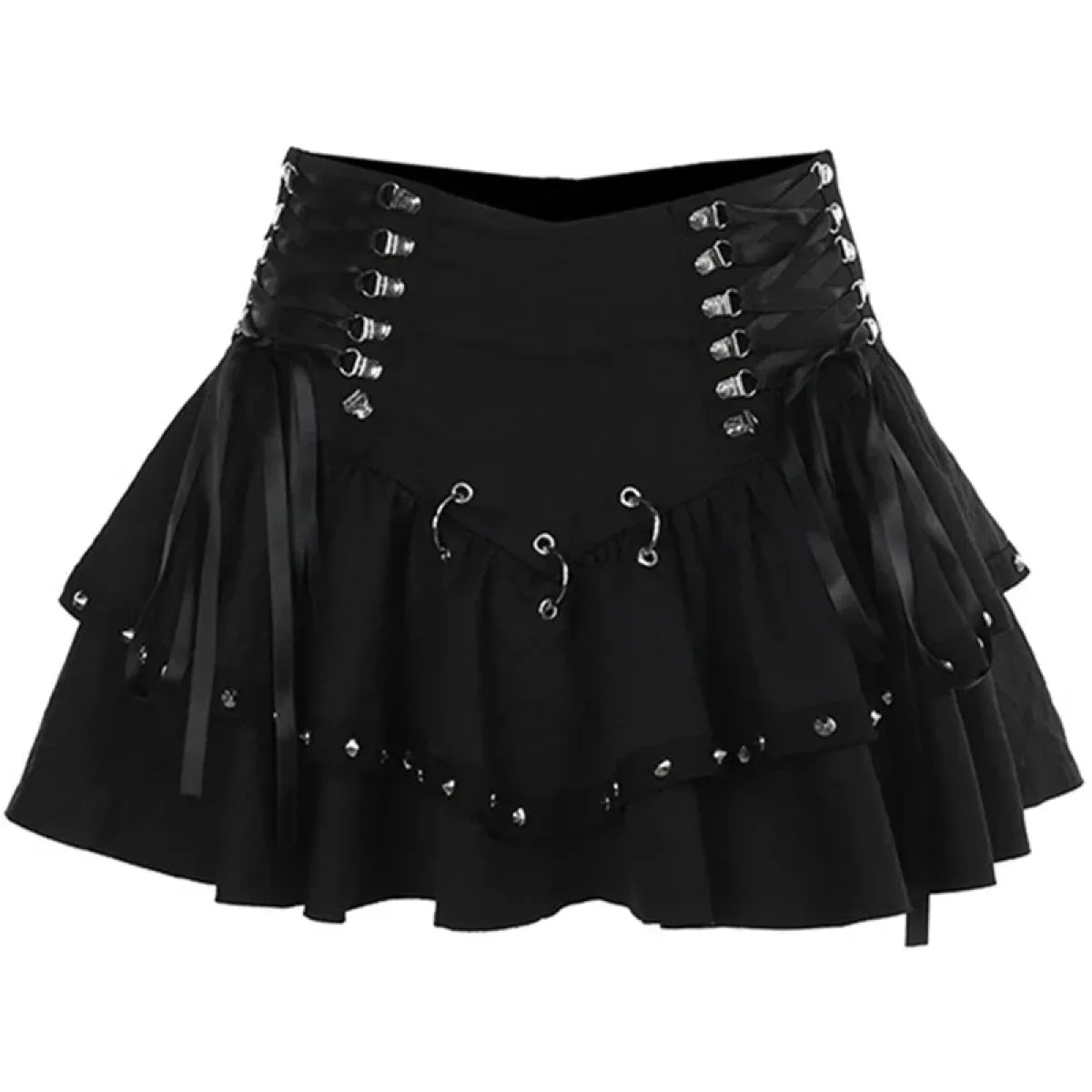 Riveted Y2K Gothic Punk Mini Skirt