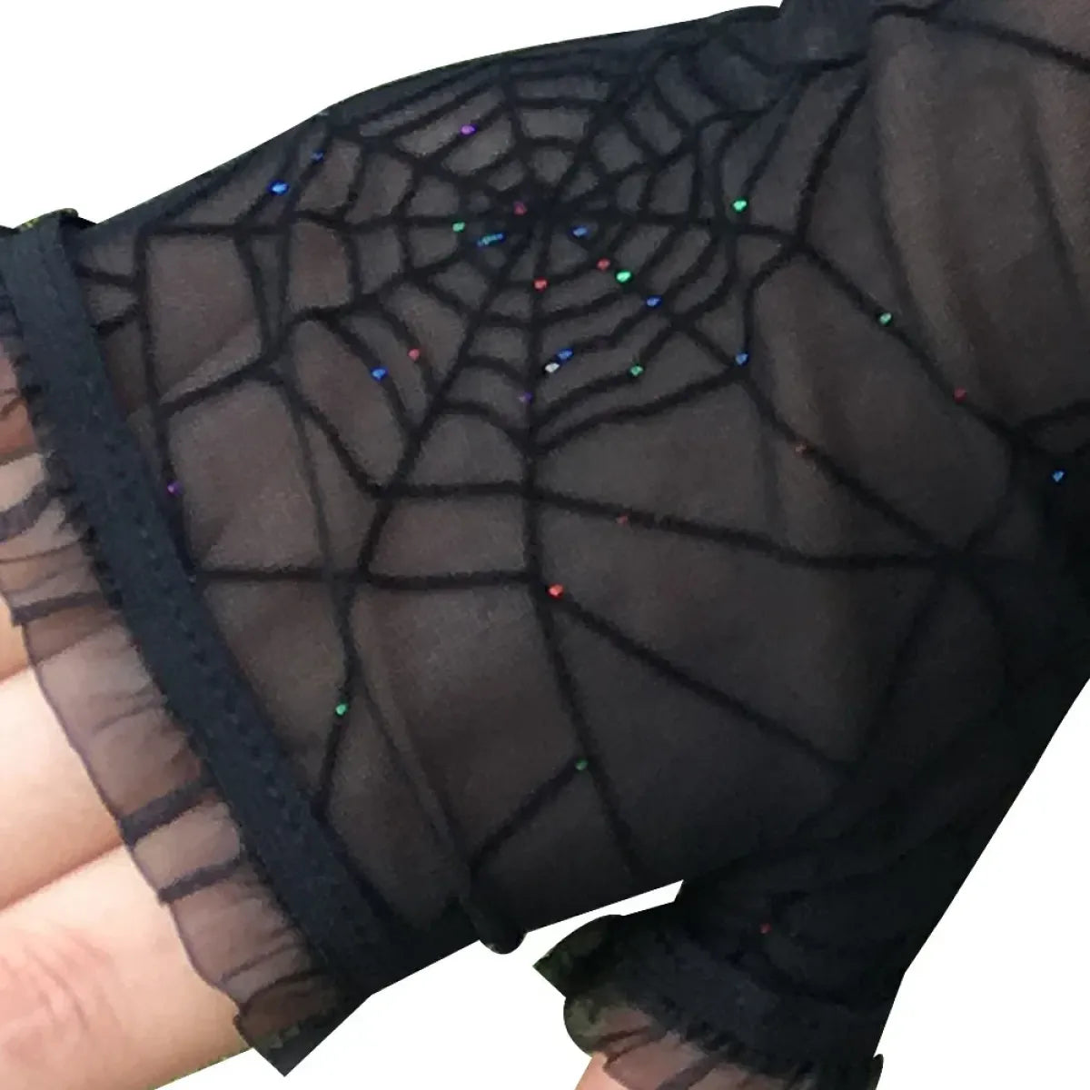 Gothic Spiderweb Lace Gloves