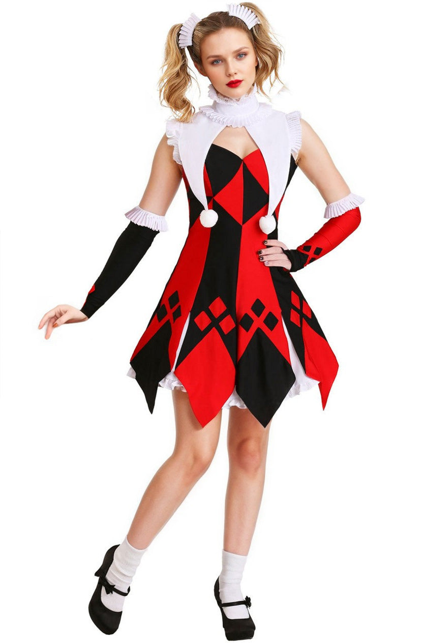 Sexy Adult Woman Jester Halloween Costume