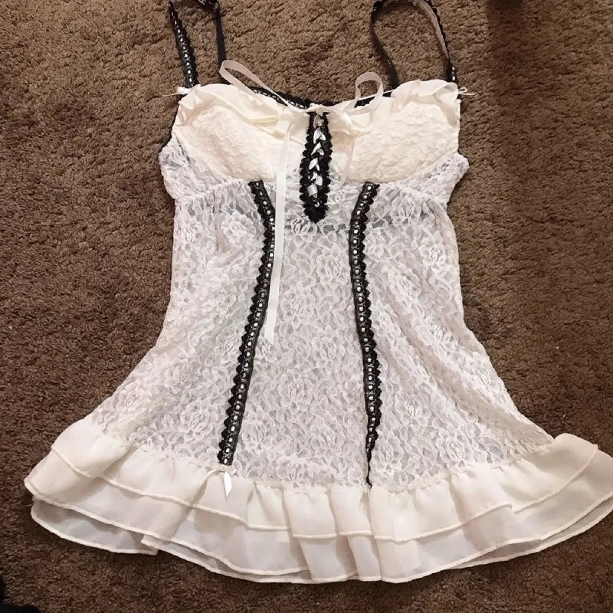 White Lace Grunge Punk Cami