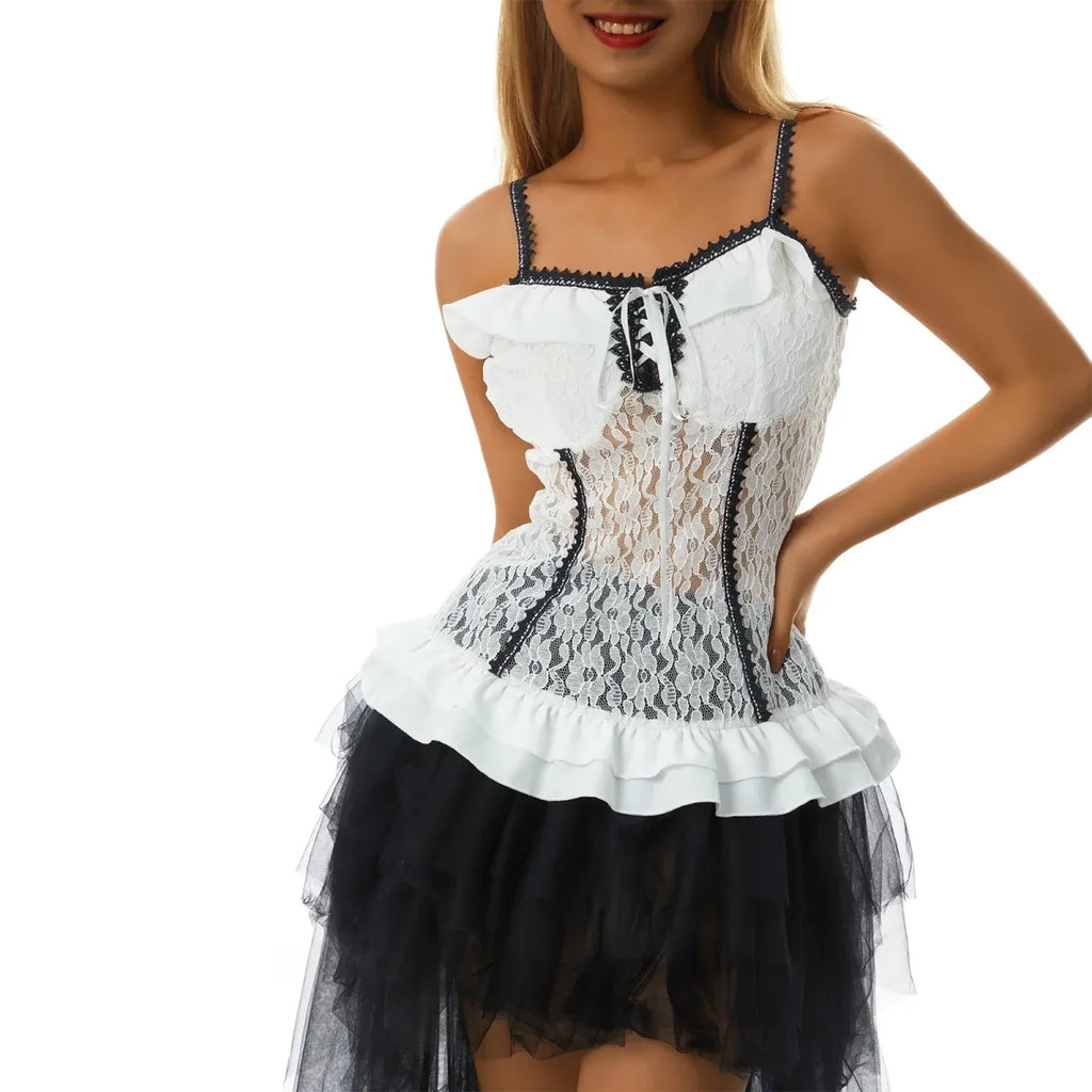 White Lace Grunge Punk Cami
