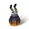 Lighted Animated Inflatable Halloween Witch in Cauldron - 5 Feet Tall